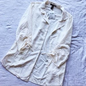 NWT forever21 cream open front jacket size small
